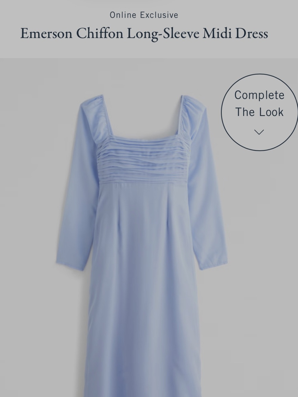 Abercrombie & Fitch Powder Blue Square-Neck Midi Dress